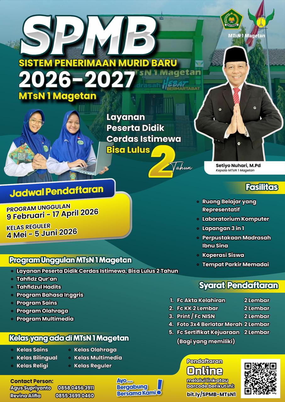 SPMB MTSN 1 MAGETAN TAHUN 2026/2027